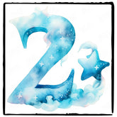 Blue Number Two Birthday Pattern Design