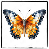 Beautiful Orange Butterfly Pattern Design