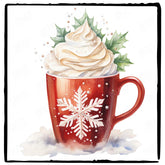 Christmas Chocolate Drink Snowflake Pattern Design
