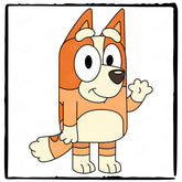 BLUEY Bingo Waving Smiling Happy Blue Kids TV Design