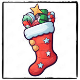 Cute Gift Stocking Kids Christmas Design