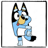 BLUEY Funny Happy Blue Kids TV Design
