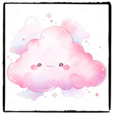 Cute Pink Smiley Clouds Pattern Design