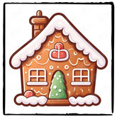 Pretty Cute Gingerbread House Kids Christmas Design