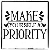 Make Yourself a Priority Simple Black Line Quote Affirmation Design