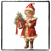 Christmas Little Girl With Present Pattern Design