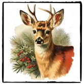 Christmas Deer Mistletoe Merry Xmas Pattern Design