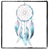 Cute Blue Dreamcatcher Pattern Design