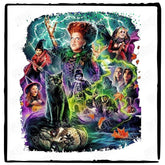 Hocus Pocus Characters Vibrant Halloween Design