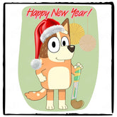 BLUEY Christmas Happy New Year Mum Chilli Xmas Design