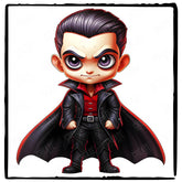 Leather Jacket Child Dracula Vampire Kids Halloween Character Design