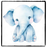 Blue Cute Elephant Pattern Design