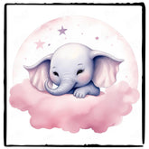 Cute Pink Elephant Circle Pattern Design
