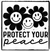 Protect Your Peace Simple Black Line Quote Affirmation Design