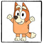 BLUEY Bingo Happy Smiling With Hands Up Blue Kids TV Design