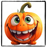 Goofy Orange Pumpkin Kids Halloween Character Design