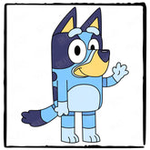 BLUEY Waving Happy Blue Kids TV Design