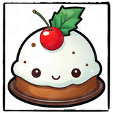 Cute Christmas Pudding Kids Christmas Character Design
