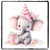 Cute Pink Elephant Pilot Plane Pattern Design