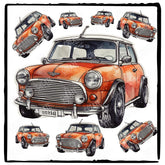 Red Orange Mini Cooper Car Design