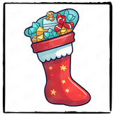 Cute Presents Stocking Kids Christmas Design