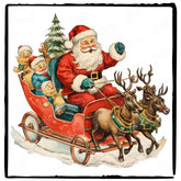 Christmas Santa Sleigh Merry Xmas Pattern Design