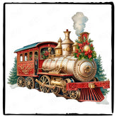 Christmas Train Aesthetic Pattern Design