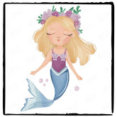 Mermaid Blonde Hair Kids Baby Pattern Design