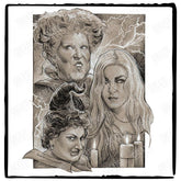 Hocus Pocus Sister Witches Drawing Sketch Halloween Design