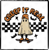 Creep It Real Skateboard Bats Ghosts Halloween Design