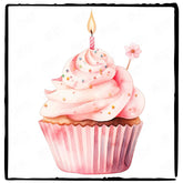 Pink Cupcake Pattern Design