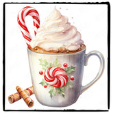Christmas Chocolate Drink Sugar Cane Pattern Design