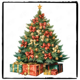 Christmas Tree Merry Xmas Pattern Design