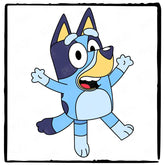 BLUEY Happy With Hands Up Blue Kids TV Design