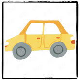 Cartoon Yellow Car Kids Baby Pattern Design