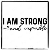 I Am Strong and Capable Simple Black Line Quote Affirmation Design