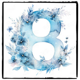 Blue Number Eight Birthday Pattern Design