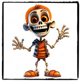 Orange Skeleton Boy Kids Halloween Character Design