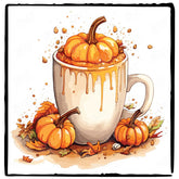 Halloween Coffee Pumpkin Spice Pattern Design