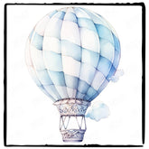 Cute Blue Hot Air Balloon Pattern Design