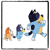 BLUEY Family Walking Right Blue Kids TV Design