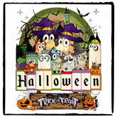 BLUEY Halloween Sign Pumpkins Trick or Treat Design
