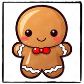 Cute Gingerbread Man Cookie Kids Christmas Character Design
