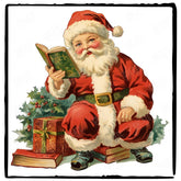 Christmas Santa Bookworm Gifts Pattern Design