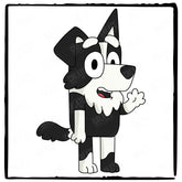 BLUEY Mackenzie Border Collie Waving Pose Kids TV Design