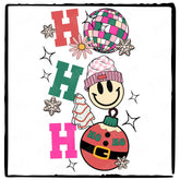 Ho Ho Ho Smiley Face Tree Ornament Christmas Design