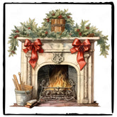 Christmas Fire Place Pattern Design