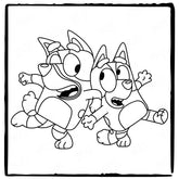 BLUEY And Bingo Outline Blue Kids TV Design