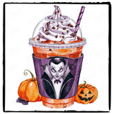 Halloween Coffee Spooky Vampire Fall Pattern Design