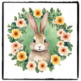 Easter Bunny Rabbit with Green Wreath Design